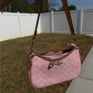 Coach Pink Signature Teri Shoulder Bag